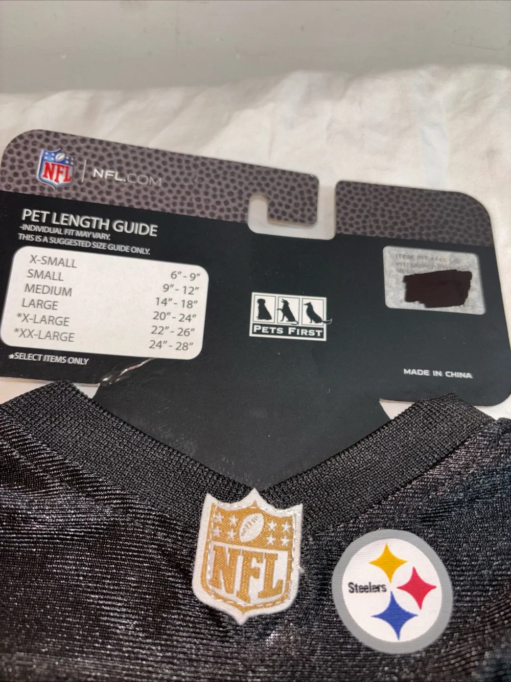 NFL Steelers Black and Gold Pet Jersey - Team Logo